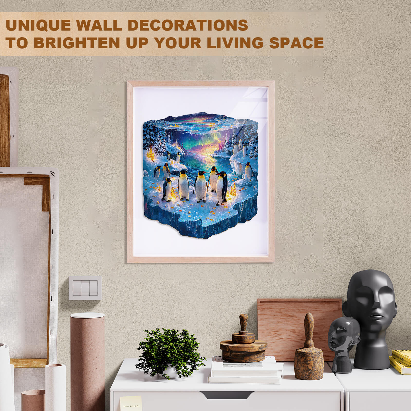 Frozen polar Penguin Wooden Jigsaw Puzzle