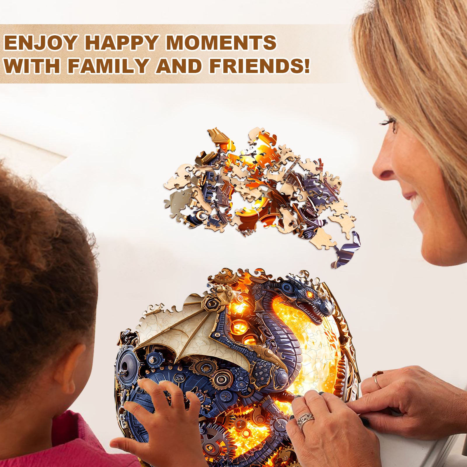 Fire Dragon Egg Wooden Jigsaw Puzzle