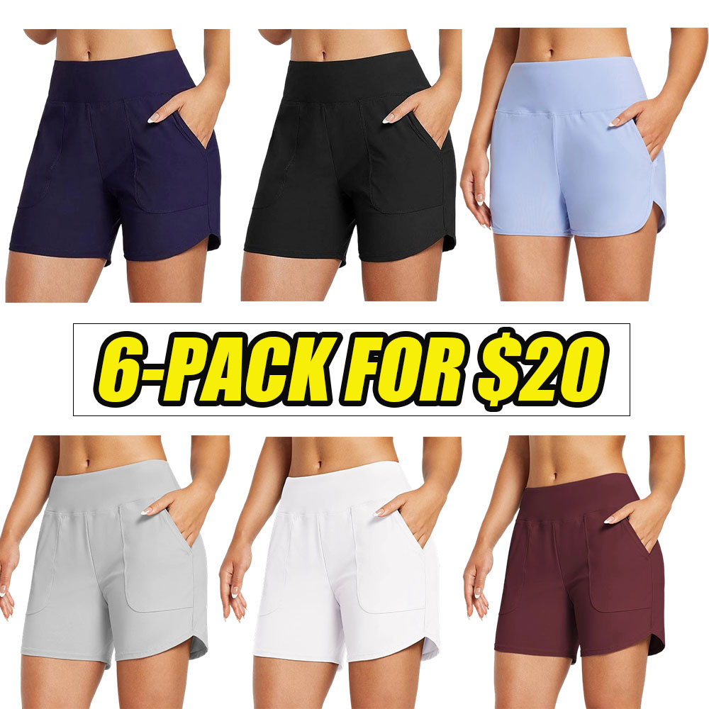 Women's 2-in-1 High-Waisted Yoga Shorts with Pockets