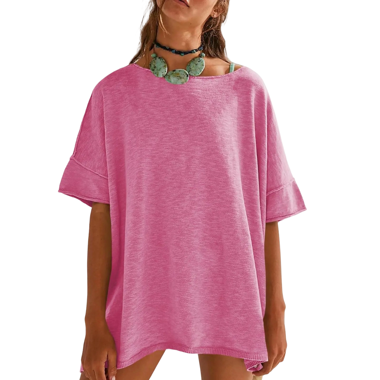 Casual Short Sleeve Blouse with Side Slits