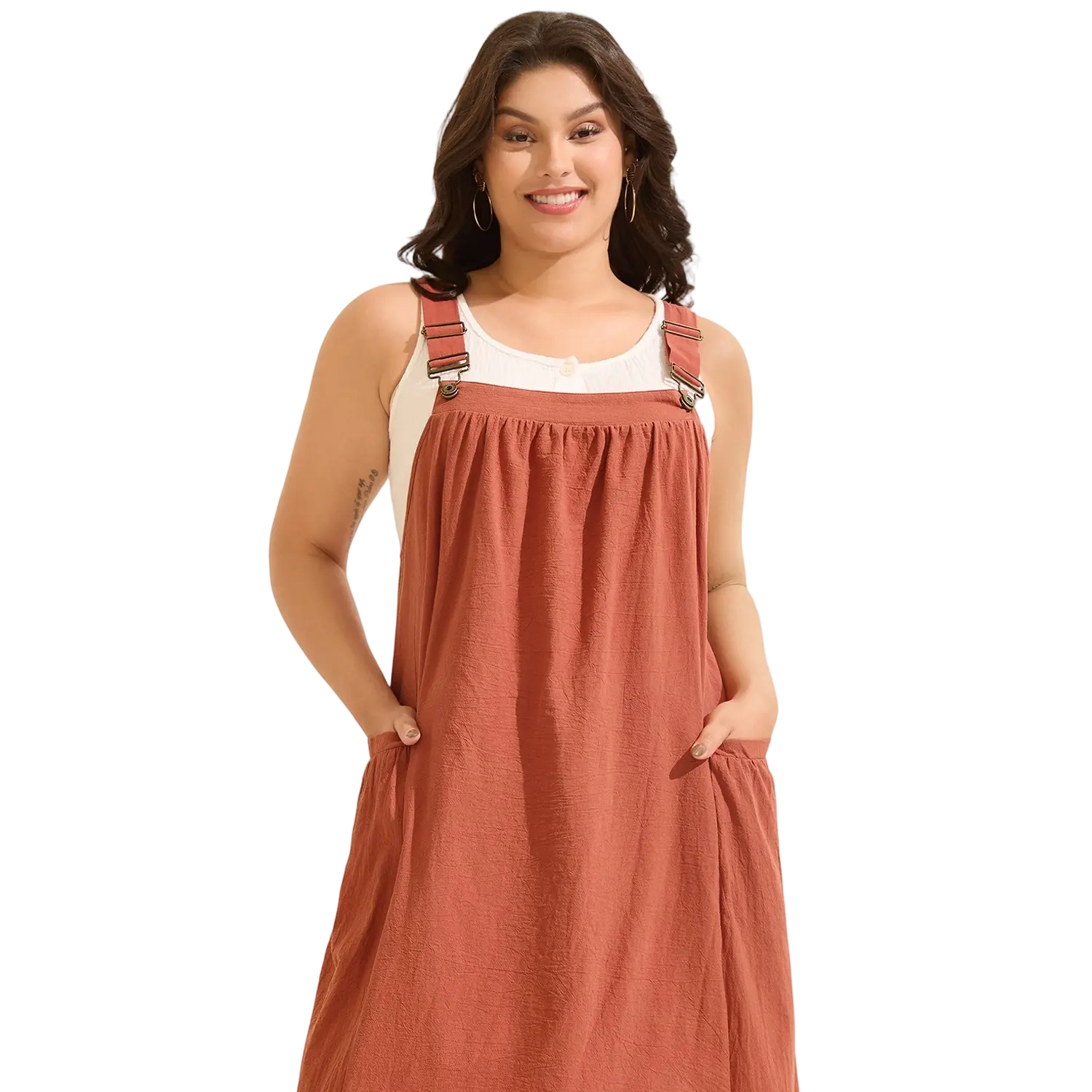 5-Pack Women’s Cotton Midi Dresses – Square Neck Sleeveless with Pockets, Breathable Summer Casual