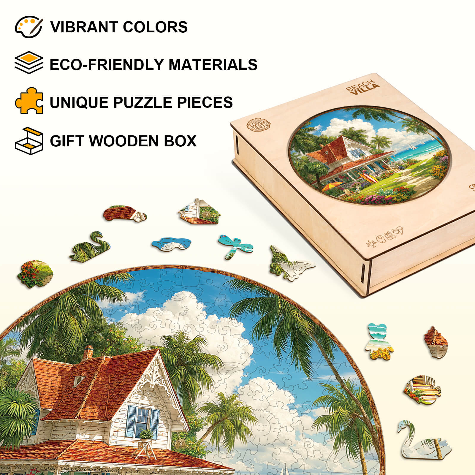 Beach Villa Wooden Jigsaw Puzzle