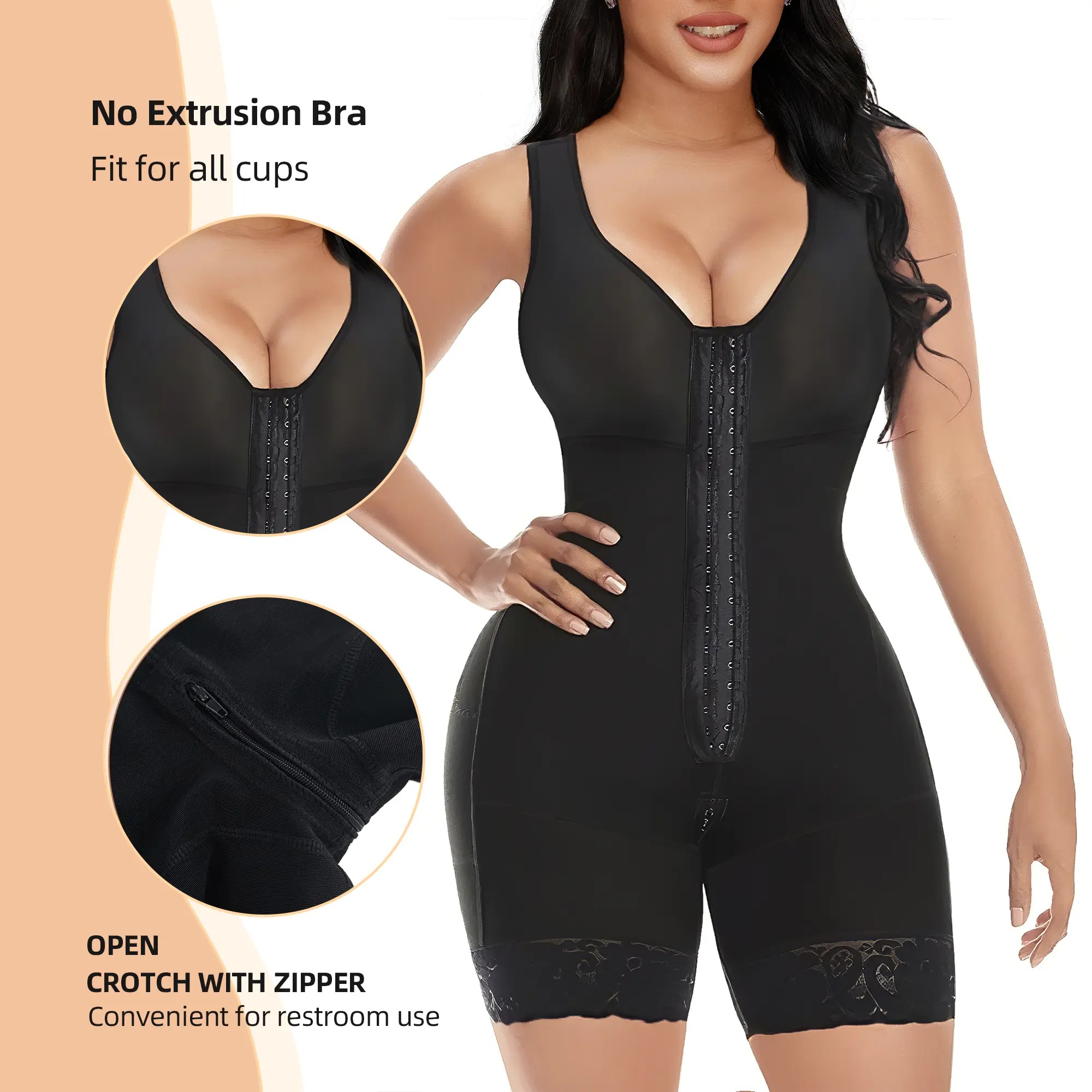 Women's Colombian-Style Full Body Shaper with Tummy Control & Butt Lifter (Hook Closure)