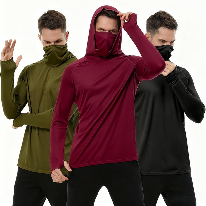 📏📏Men’s UPF 50+ Sun Protection HoodedShirt with Face Mask