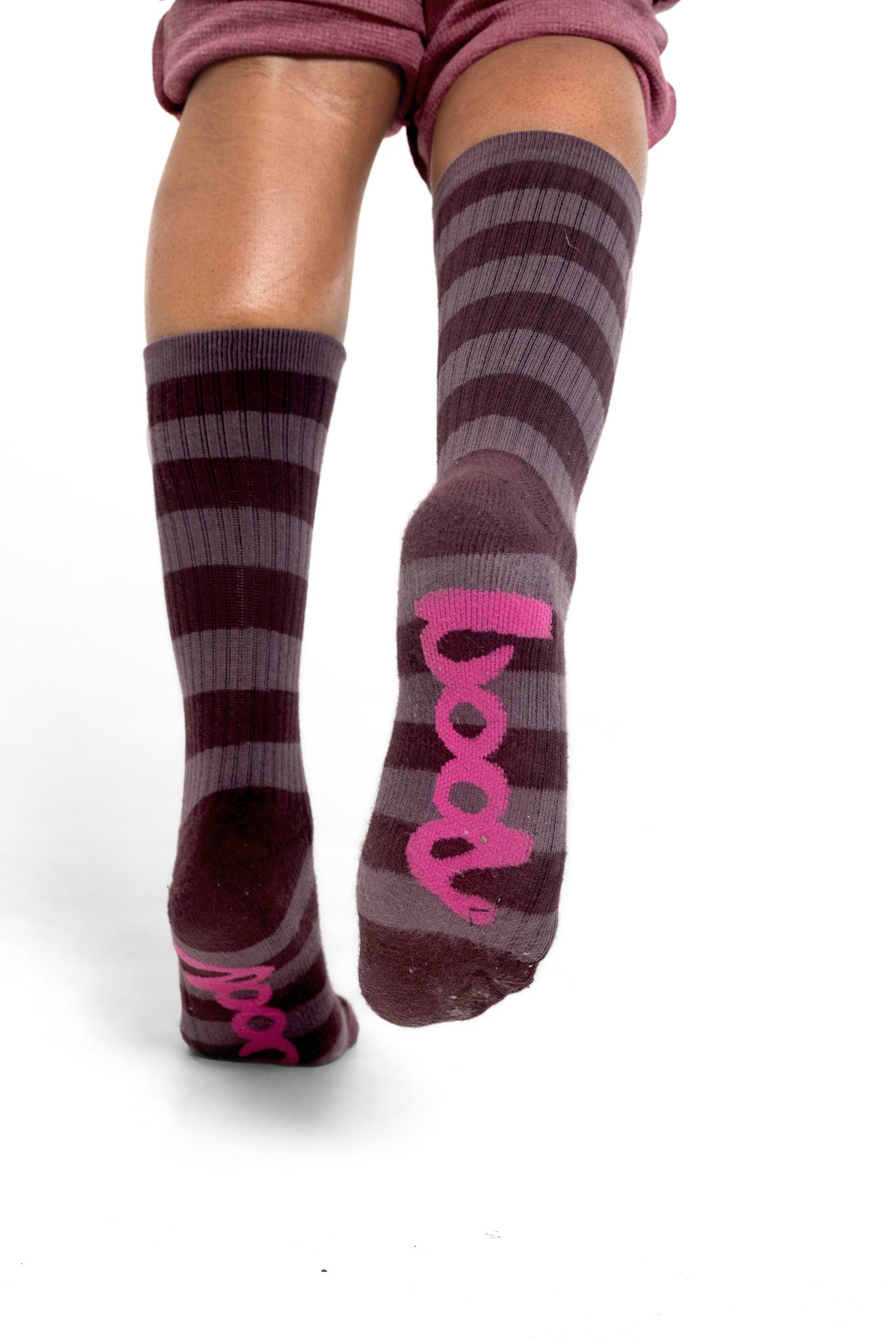 STRIPED KNIT SOCKS (MAGENTA/PINK)