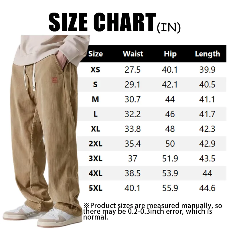 Men's Corduroy Straight-Leg Sweatpants