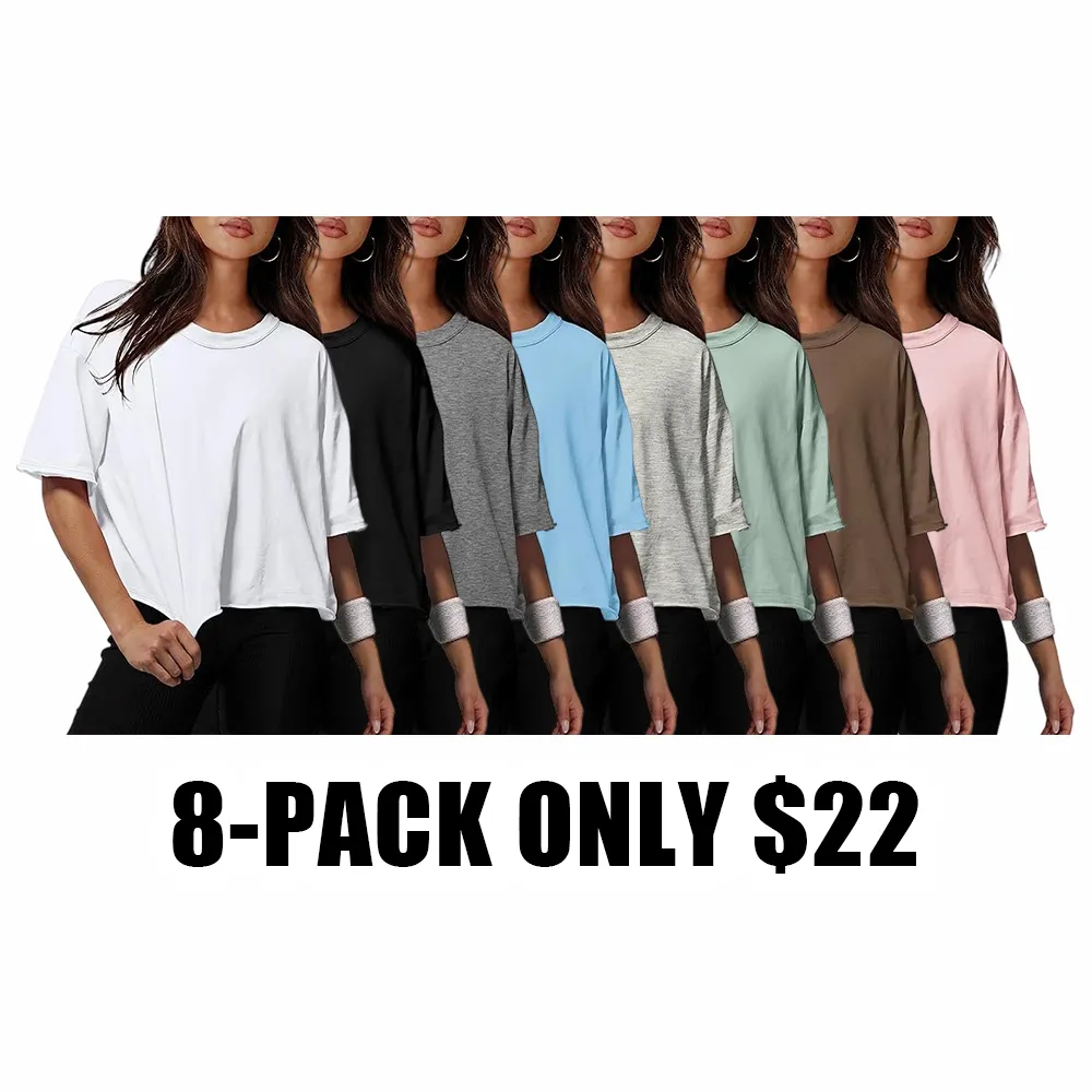 Women's Cotton Lounge Oversized Crop Top & Barrel Leg Sweatpants