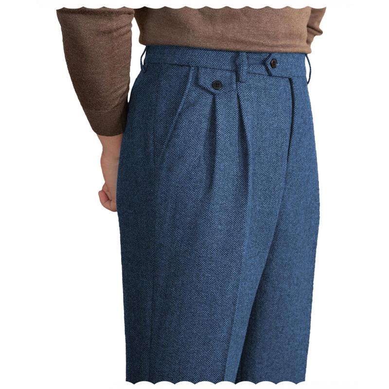 🧵 Men’s Retro Herringbone Tweed Dress Pants