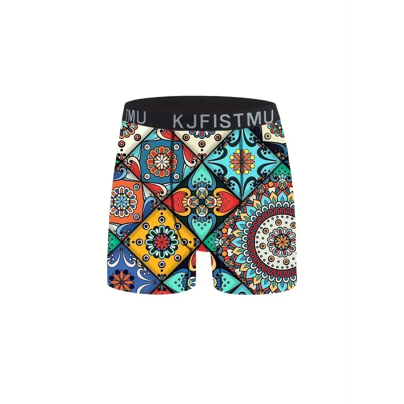 12/20/40pcs Men's Cartoon Tie-Dye Striped Boxer Briefs