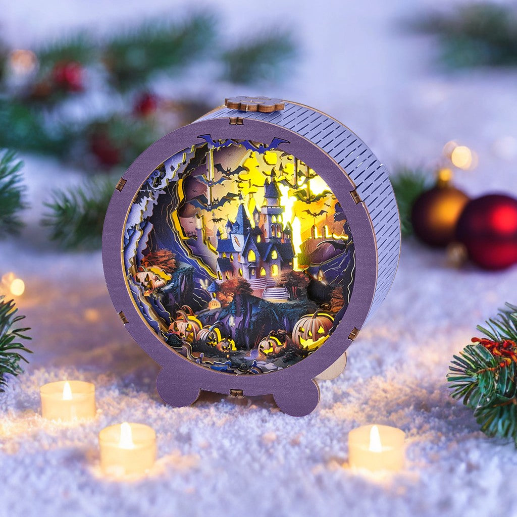 Halloween Castle Kit - 3D Wooden Puzzle Night Light