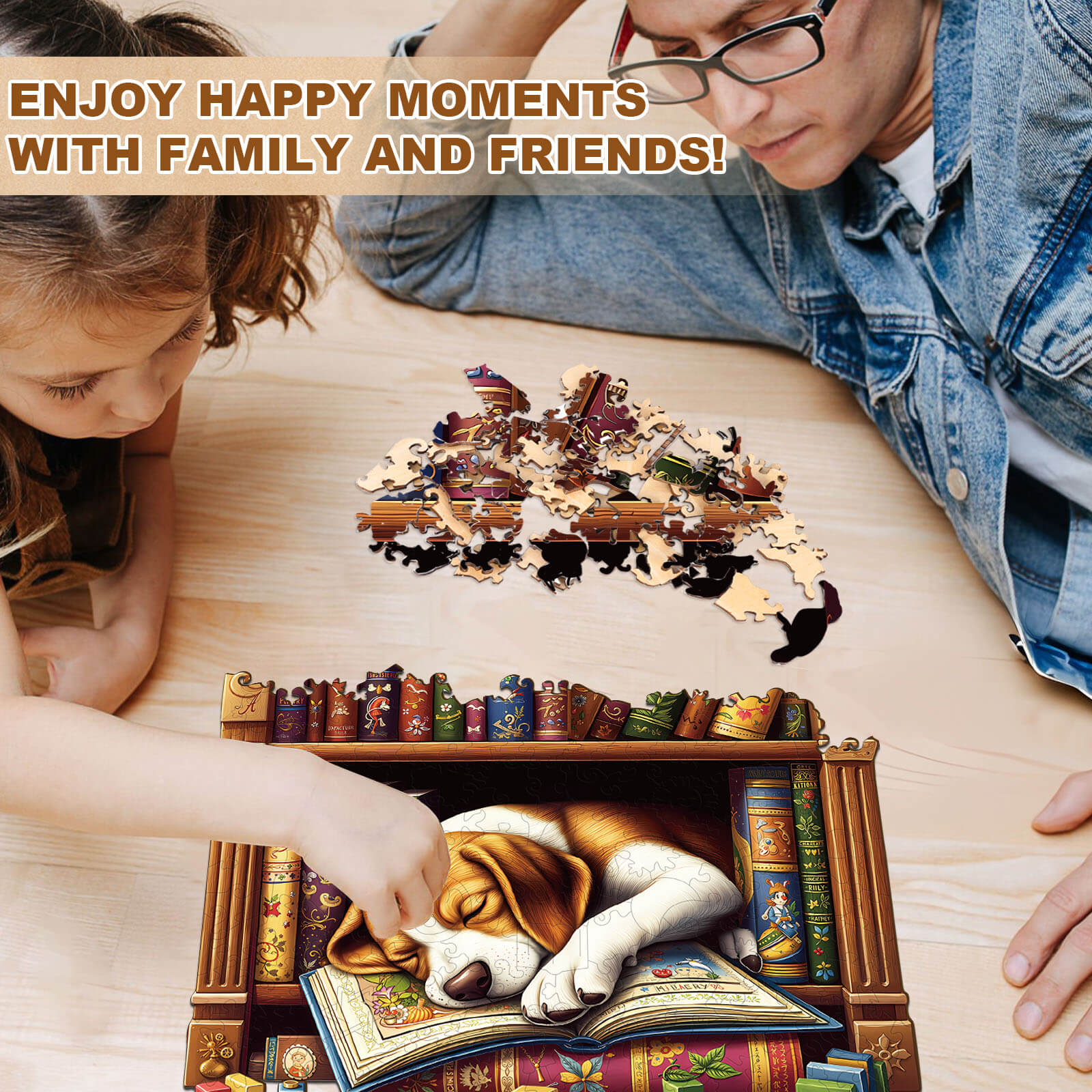 Sleep Library-Dog Wooden Jigsaw Puzzle