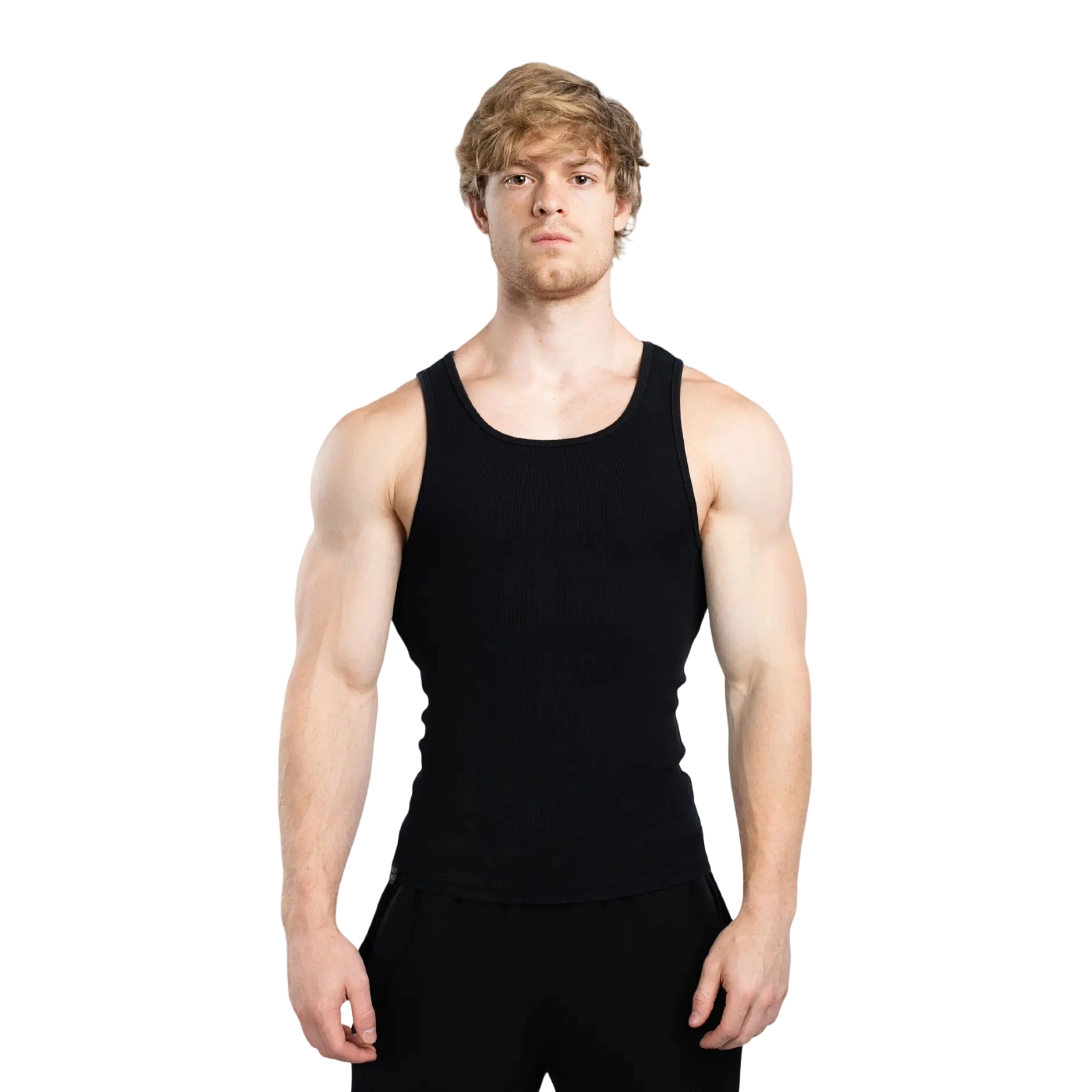 Men’s Slim-Fit Stretchy Ribbed Tank Top
