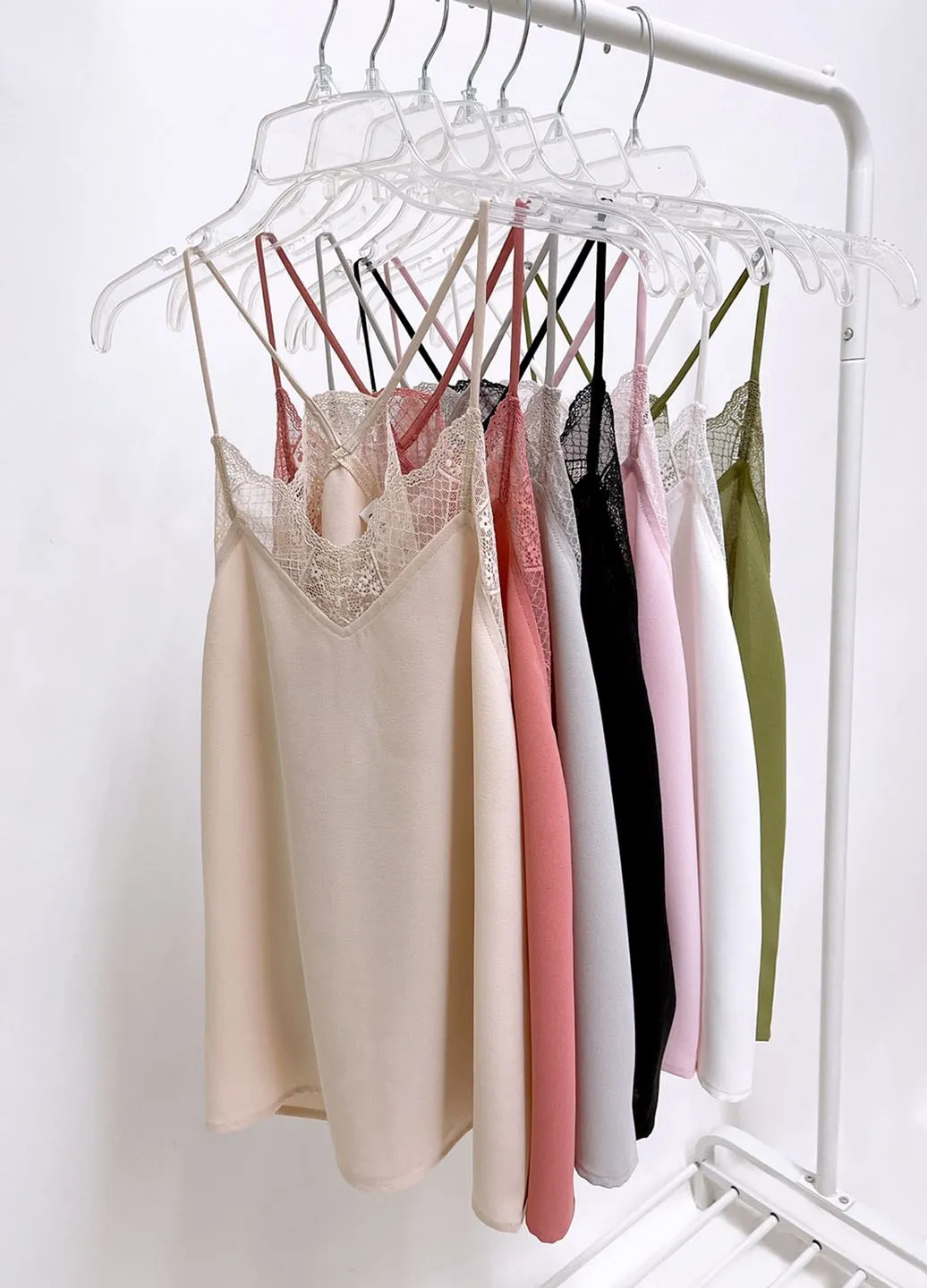 Lace Cami Solid Tank Top