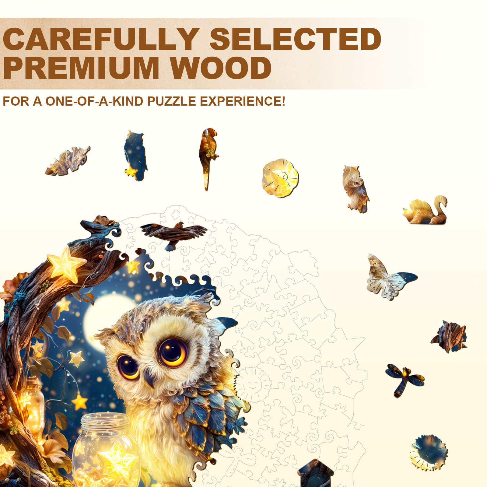 Star Owl Wooden Jigsaw Puzzle