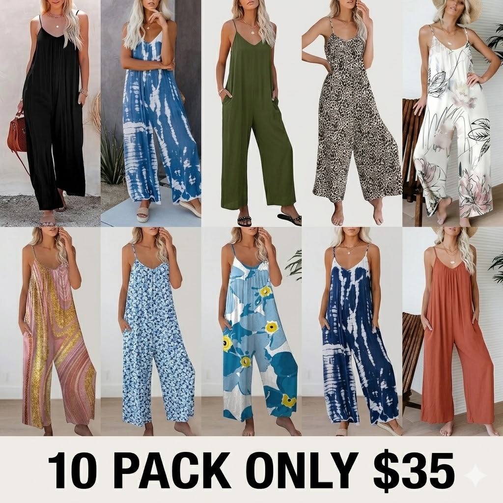 Plus Size Women Fashion Wide Leg Suspender Jumpsuit with Pockets Curvy Overalls