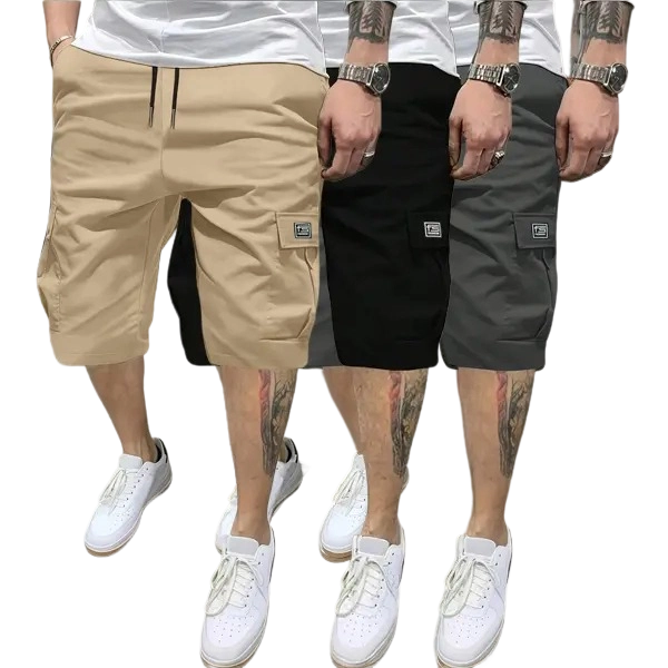 Men’s Summer Lightweight Cargo Shorts with Multiple Pockets, Back Faux Pocket Design, Loose Fit, Durable and Wrinkle-Resistant