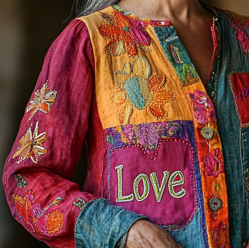 Women's Elegant Linen Long Sleeve Top 71c9