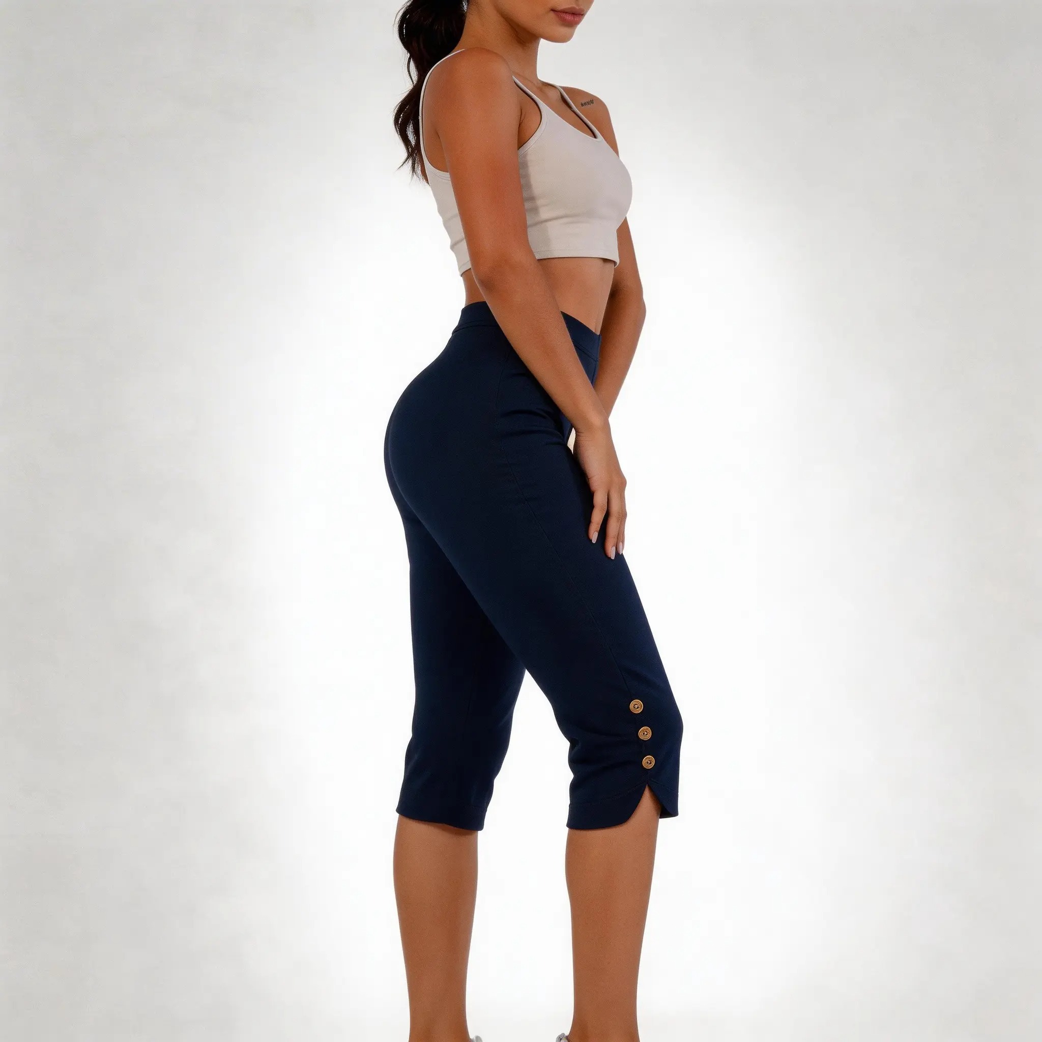 Women's High-Waisted Butt-Lifting Yoga Pants - 7/8 Length 4-Way Stretch