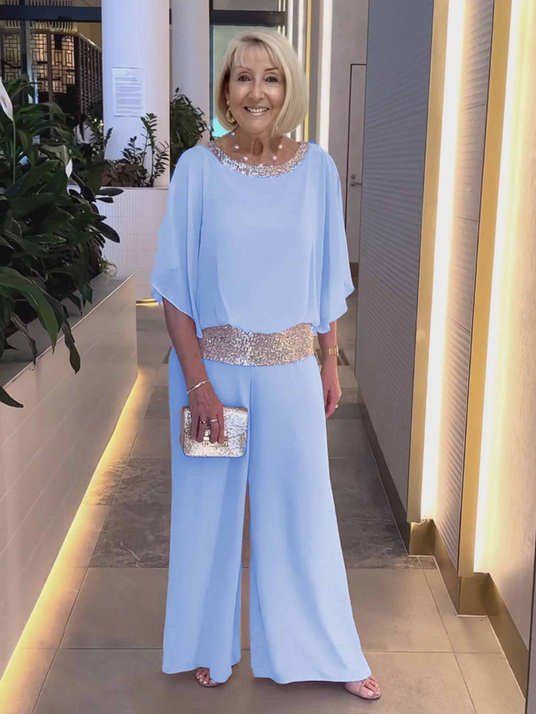 Plus Size Pink Sequin Spinning Tunic Suit 9c42