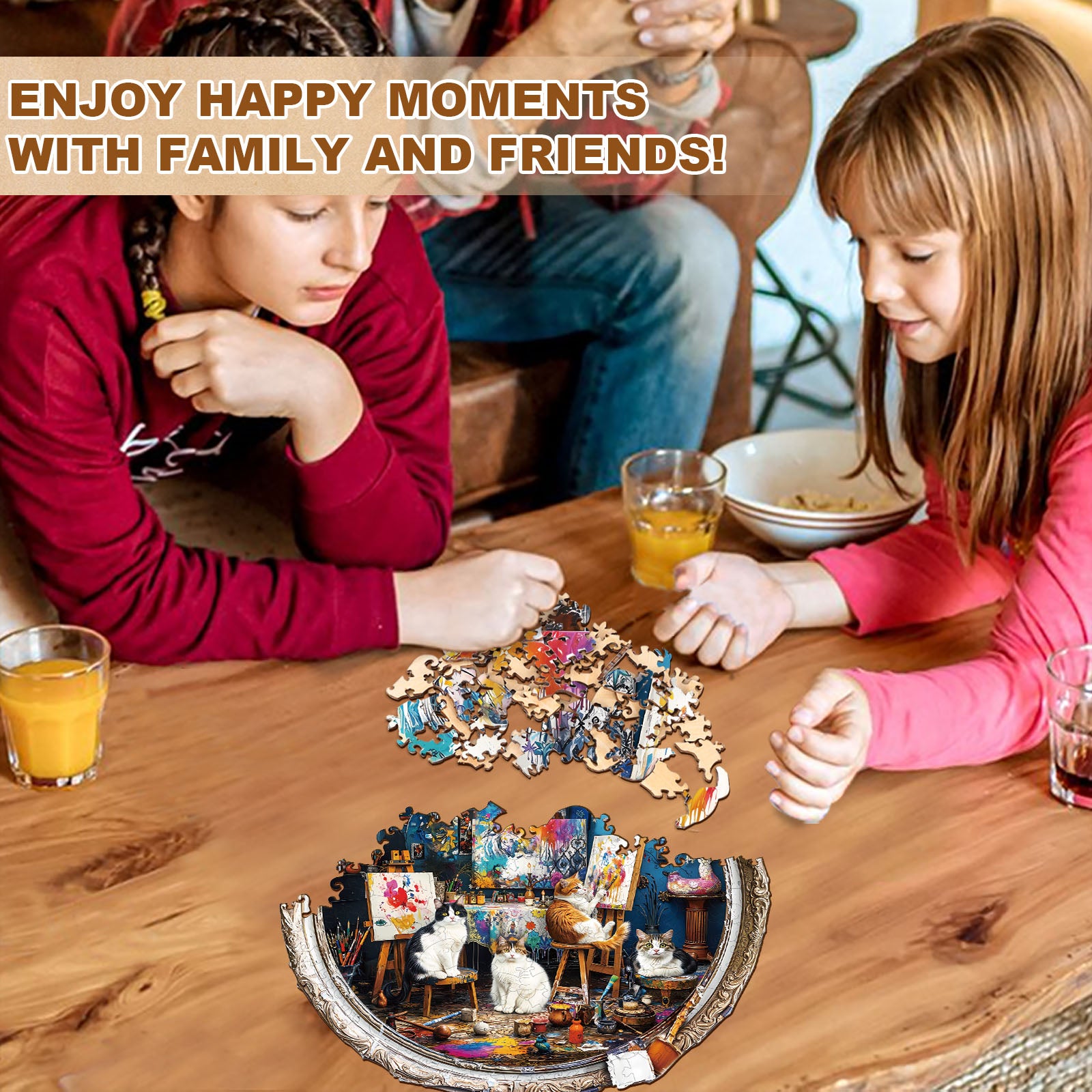 Cat Art Studio Wooden Jigsaw Puzzle