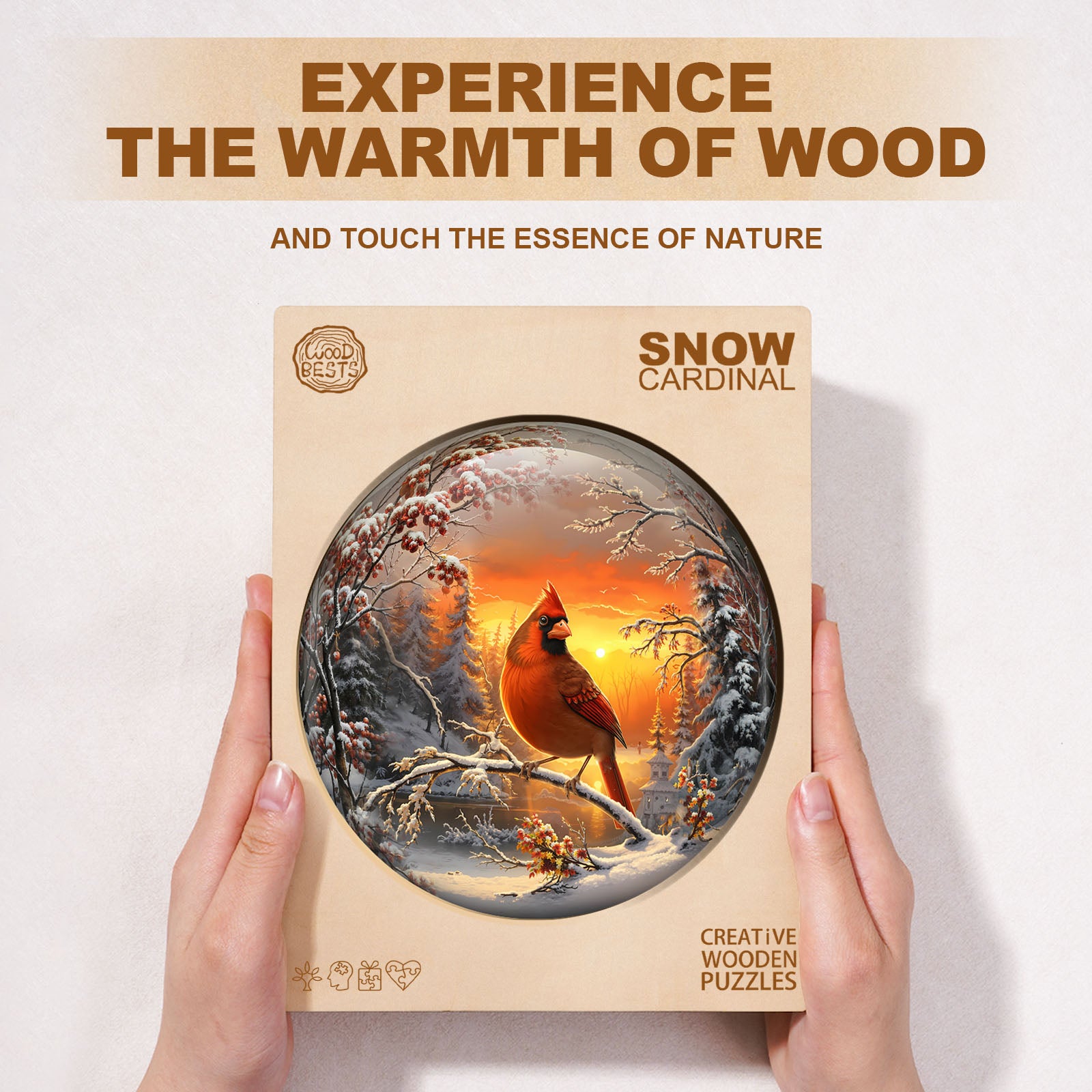 Snow Cardinal Wooden Jigsaw Puzzle