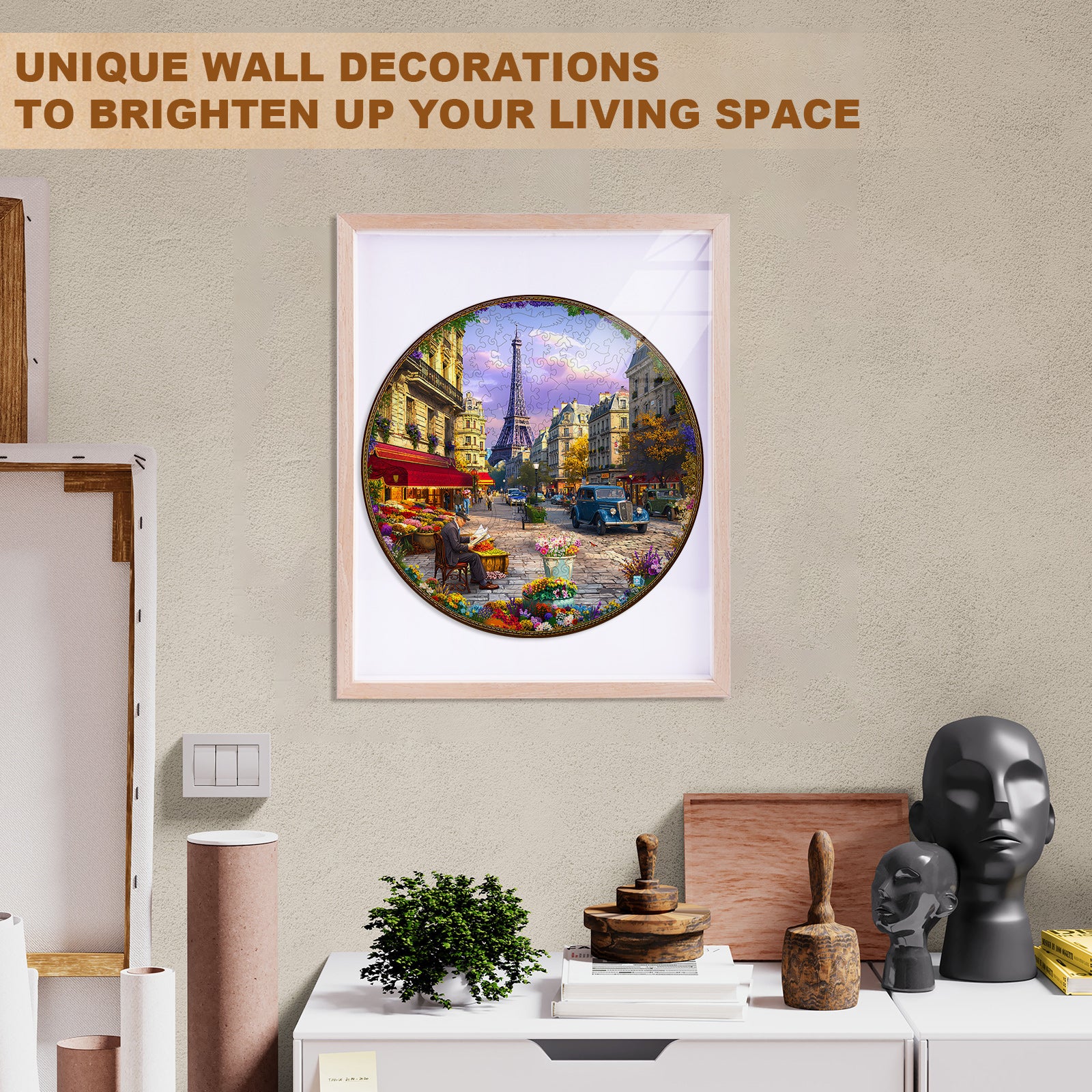 Street scenes of Paris Wooden Jigsaw Puzzle