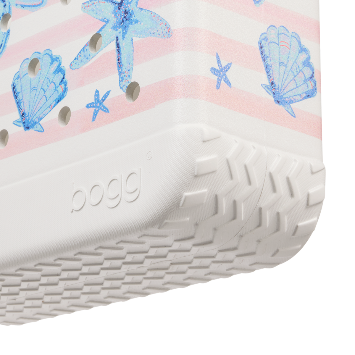 Baby Bogg Bag - Pink Stripes & Blue Shells