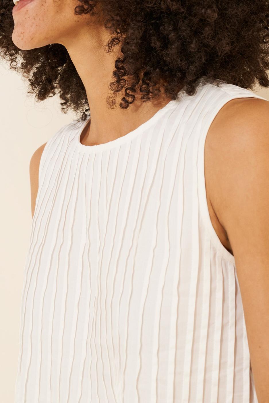 Pleated Poplin Top