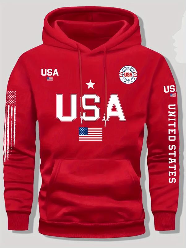 USA Flag Print Unisex Hoodie