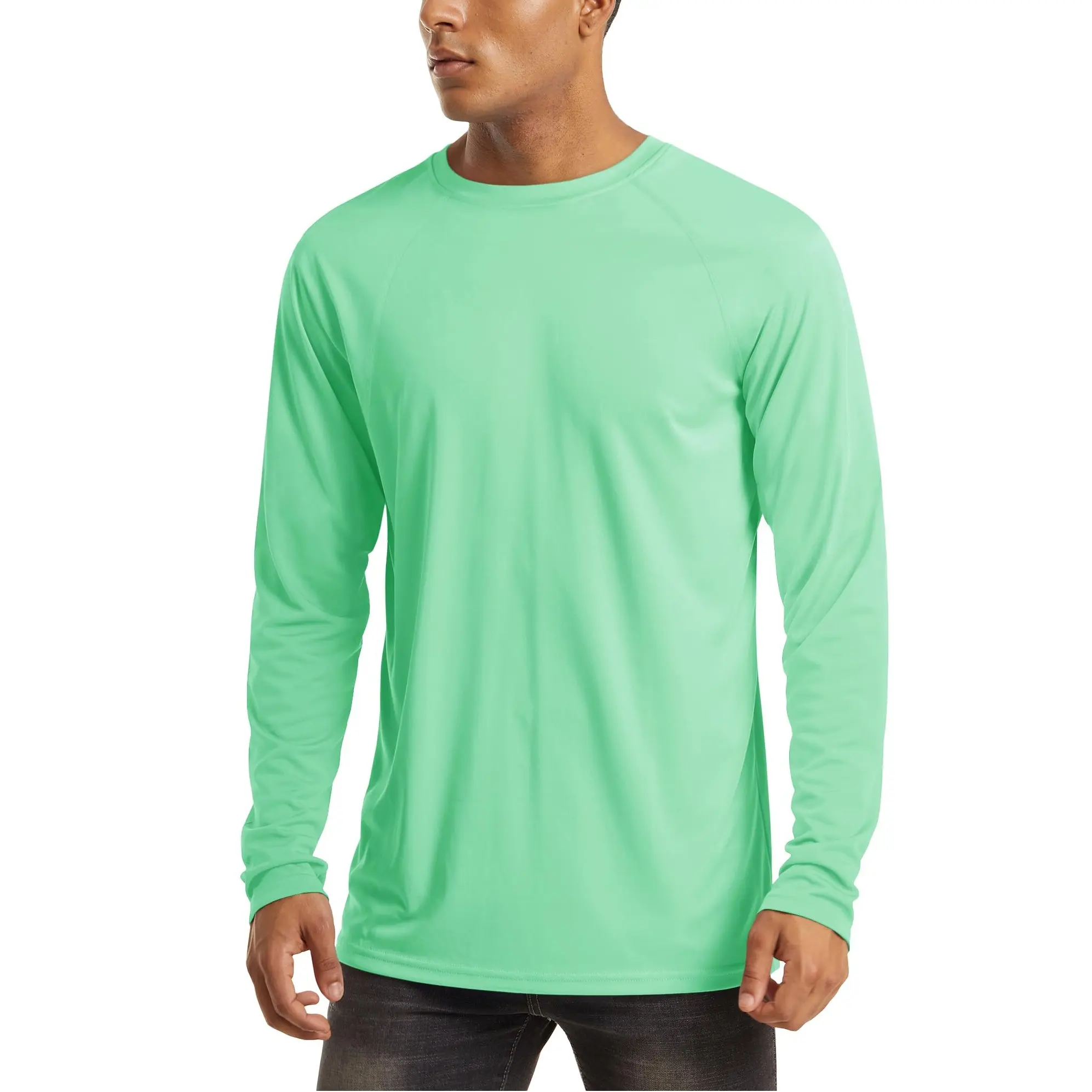 Men's UPF 50+ Long Sleeves Shirts Quick Dry Lightweight Summer Sportswear Tops