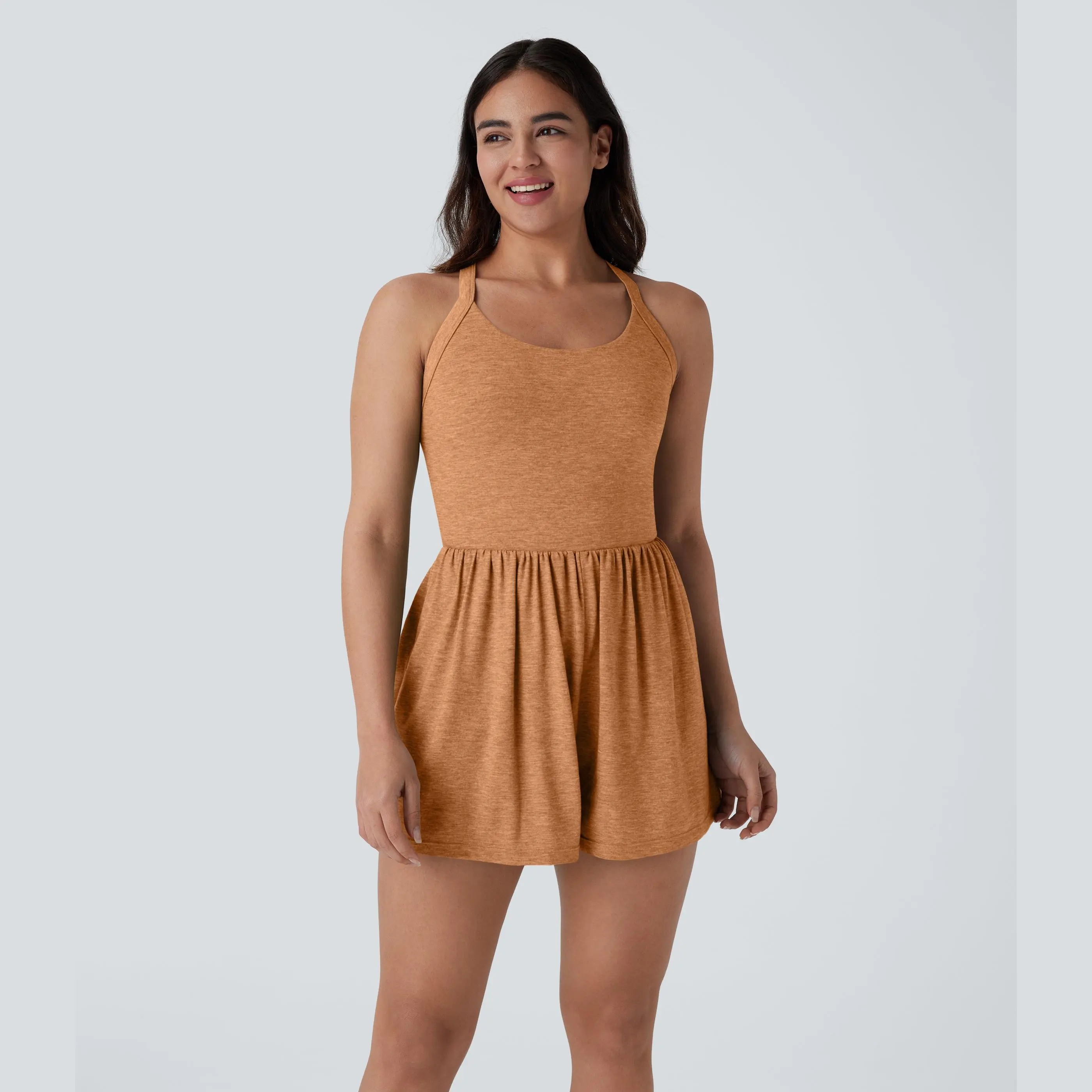 Women's Backless Twist-Front 2-in-1 Resort Romper
