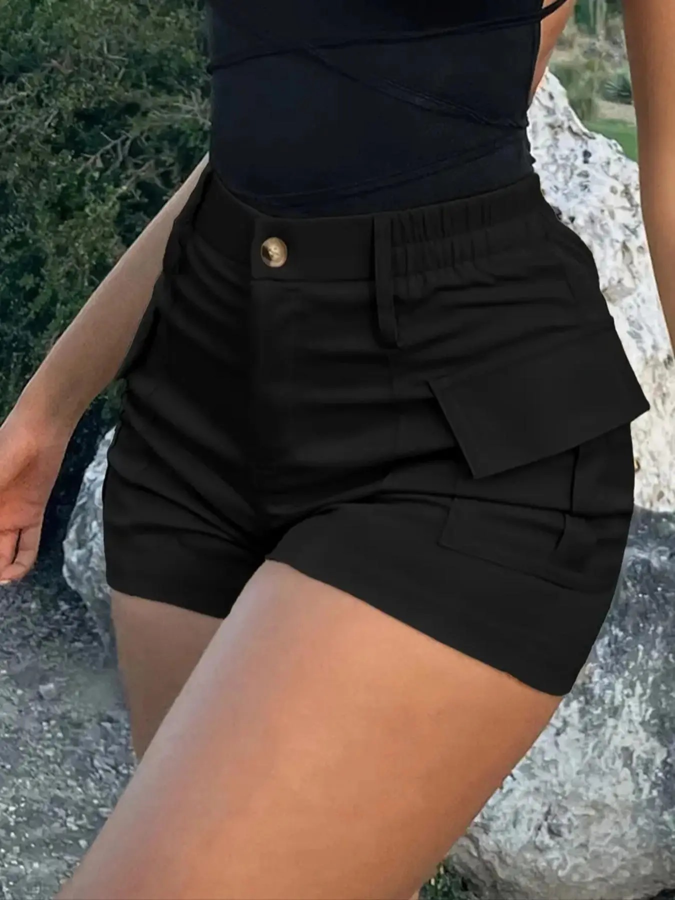Women's Summer Solid Color Cargo Shorts☀️