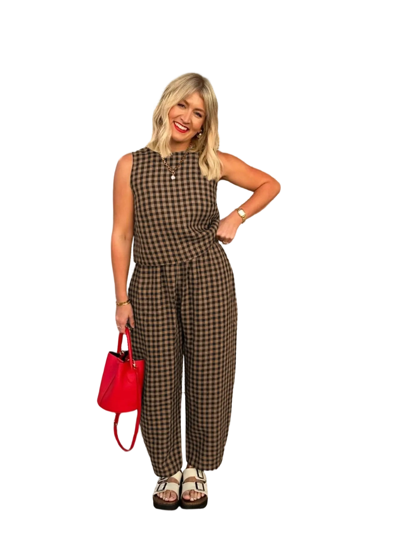 🔥Women’s Plaid Cotton 2-Piece Lounge Set