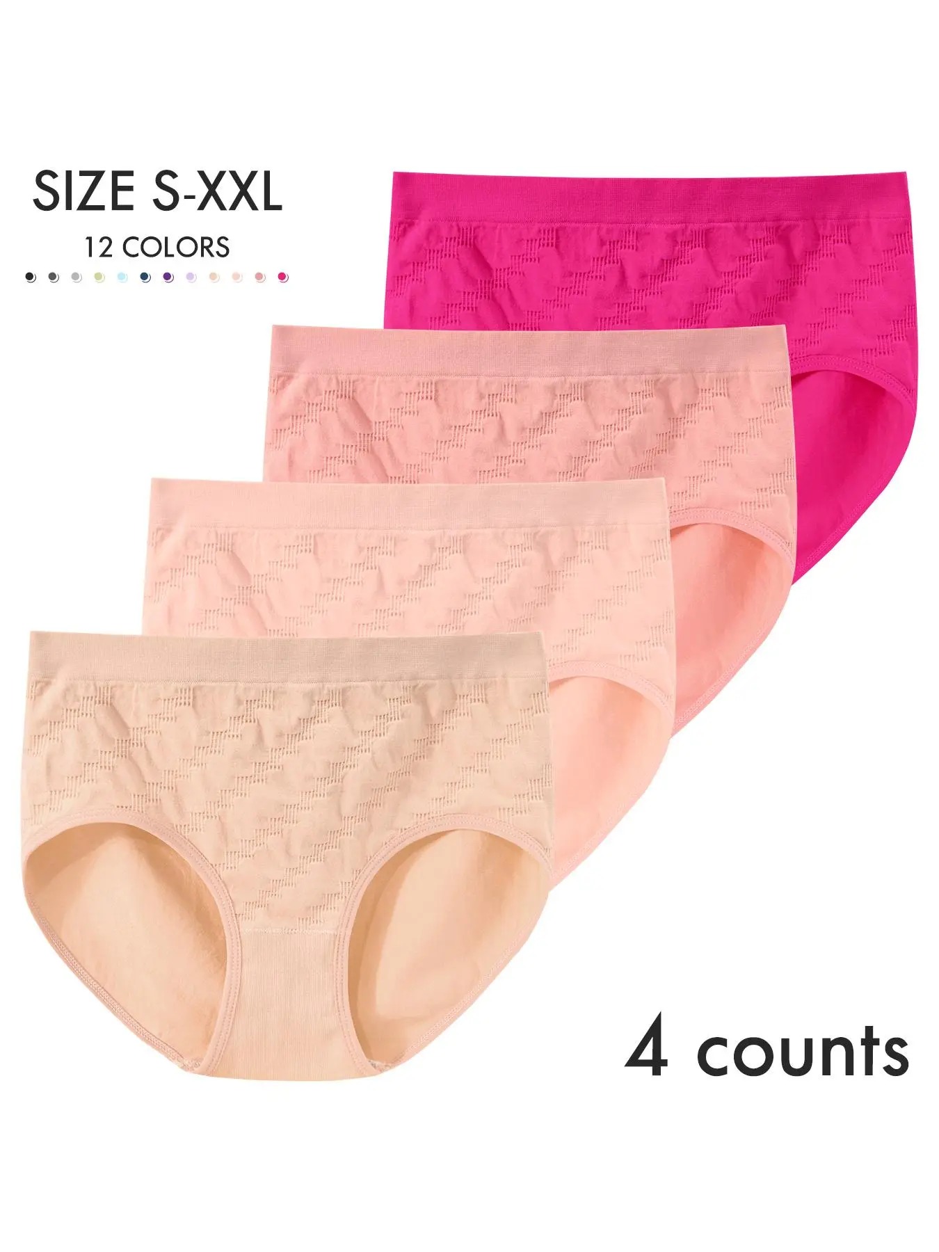Women's Solid Color Panty, Breathable Comfortable Panty for Daily Wear