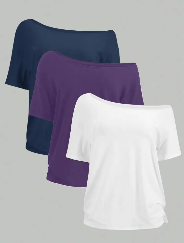 Women's Solid Color Casual Tee - Short Sleeve T-shirt for All Seasons