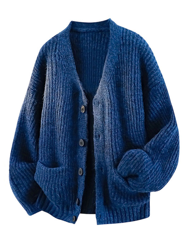 Unisex Casual Button Cashmere Warm Comfortable Sweater Jacket