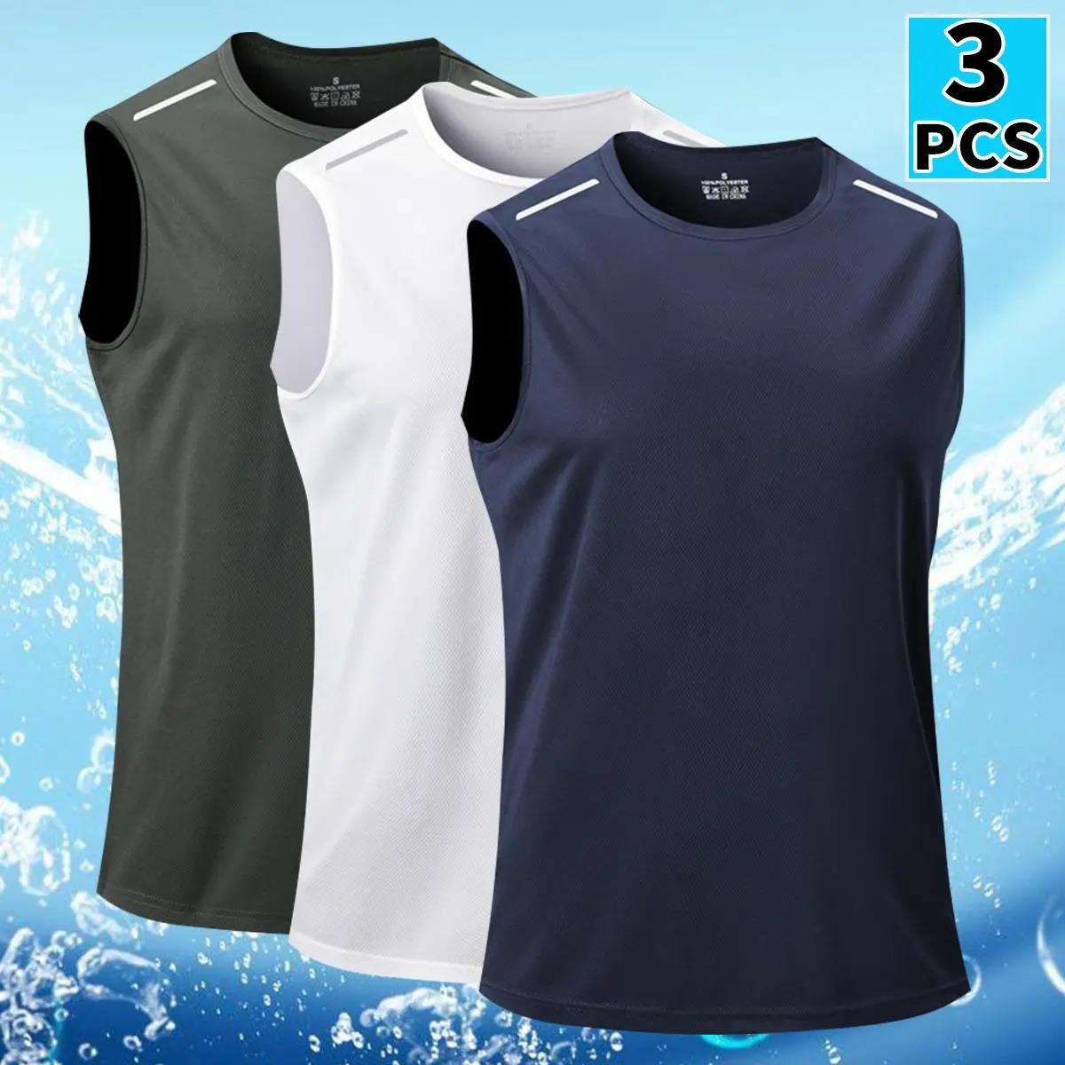 Men's Quick-Dry Crew Neck Tank Top - Breathable Sleeveless Athletic Wear