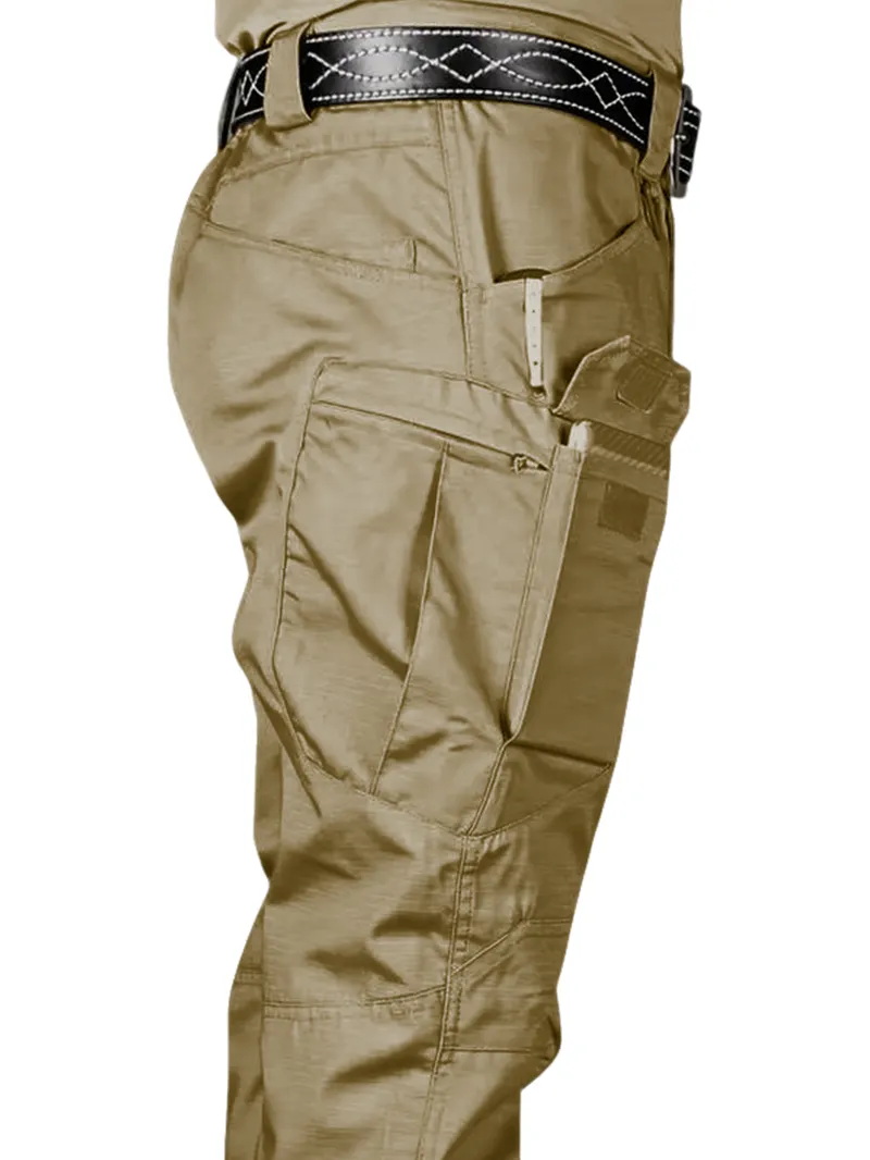 Men's Waterproof Cargo Pants – Multi-Pocket, Regular Fit Outdoor Trousers