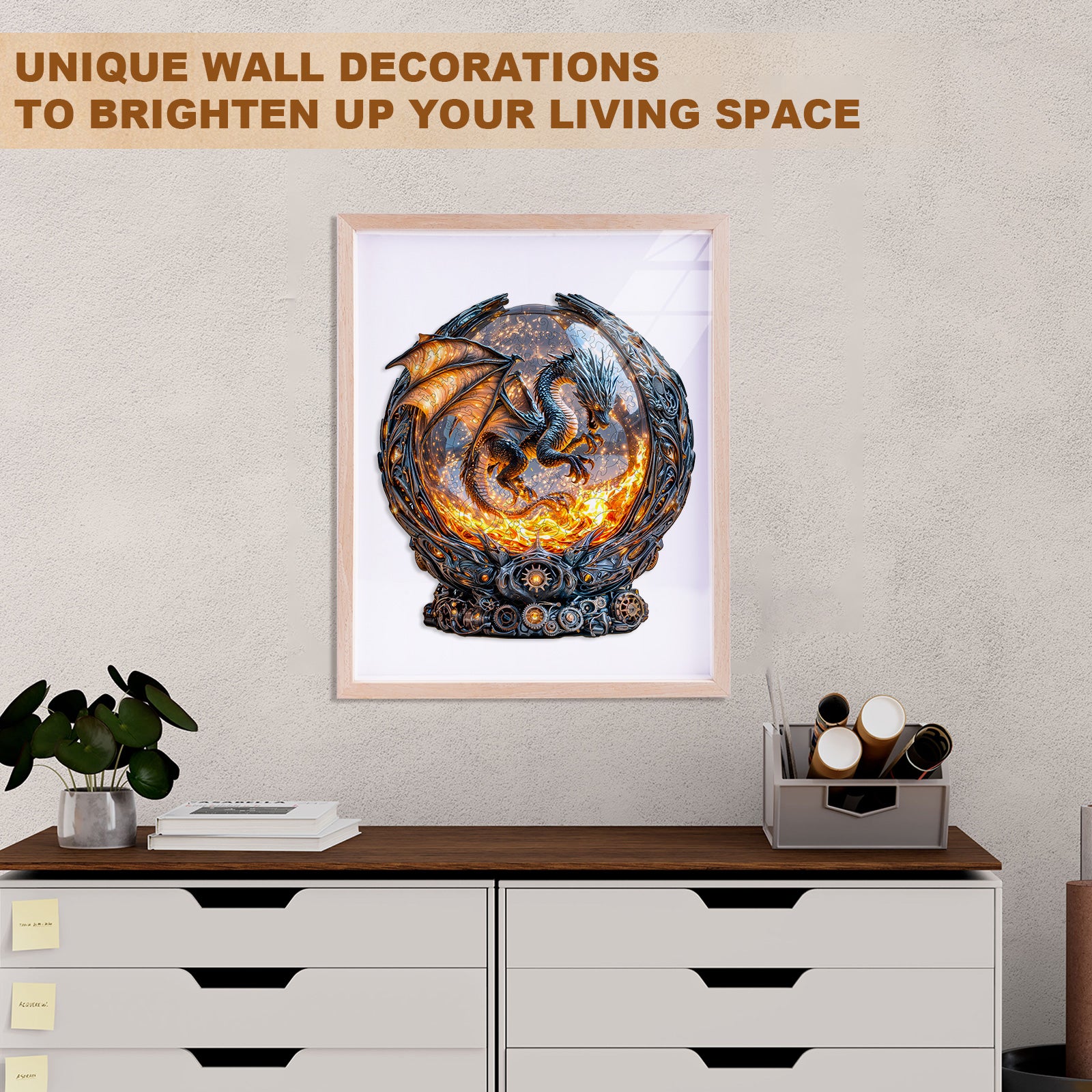 Magic Ball Fire Dragon Wooden Jigsaw Puzzle