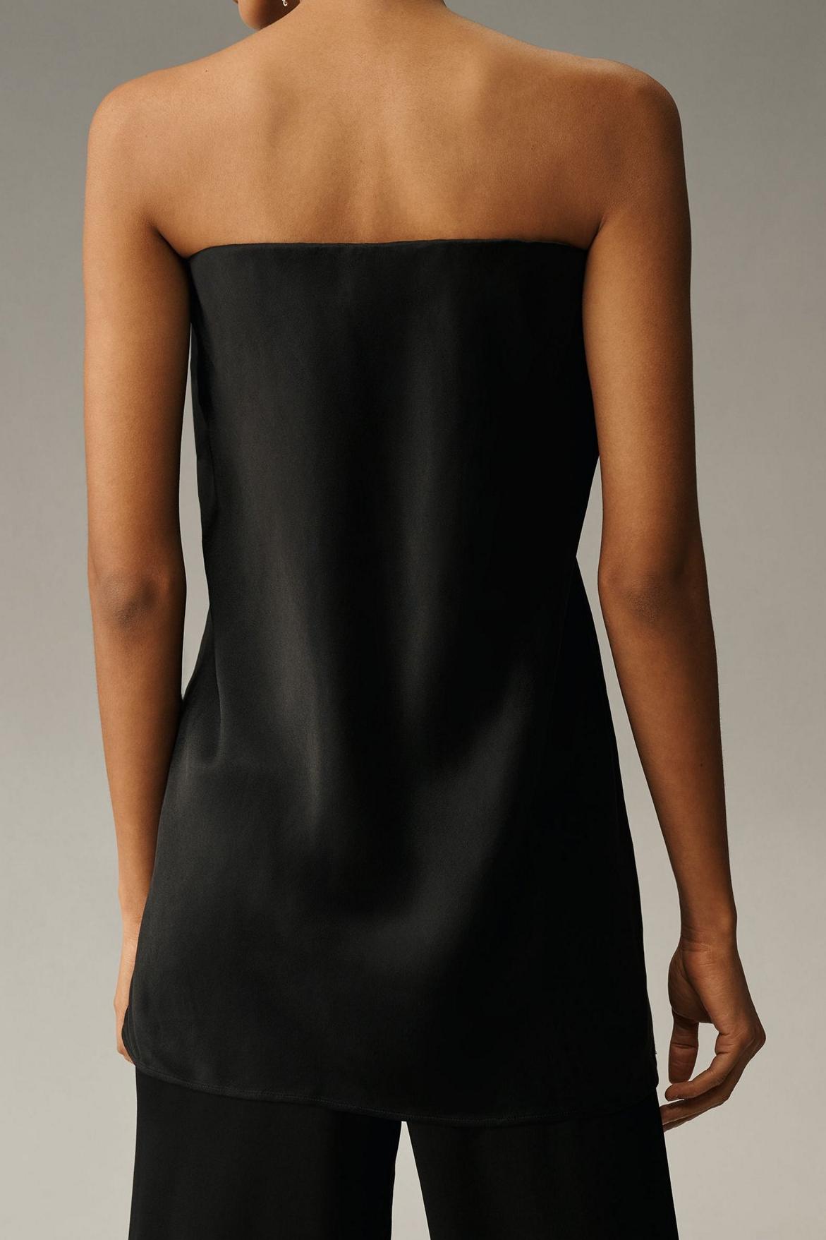 Silky Tube-Top Blouse