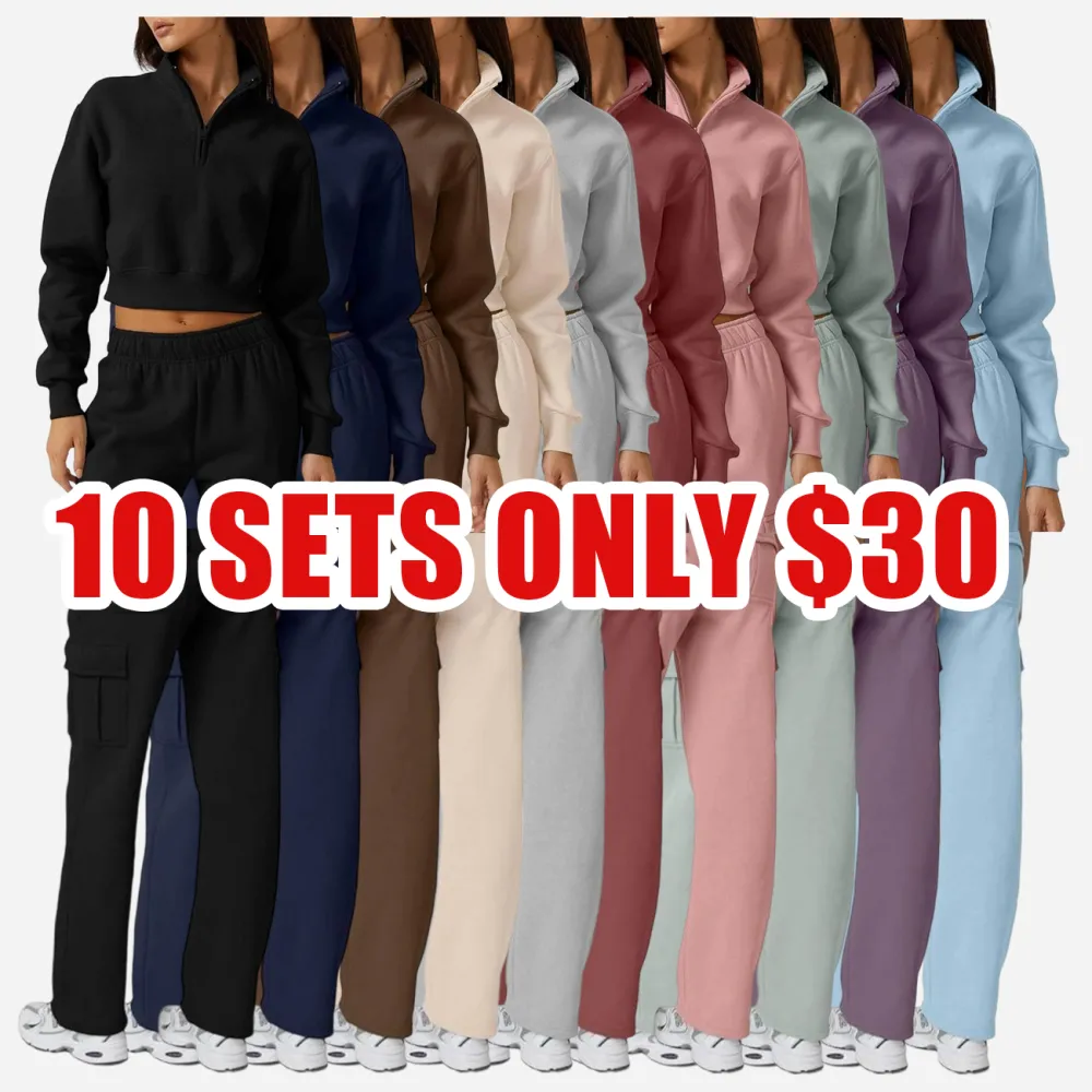 Women’s Half Zip Fleece Sports Top & Pants