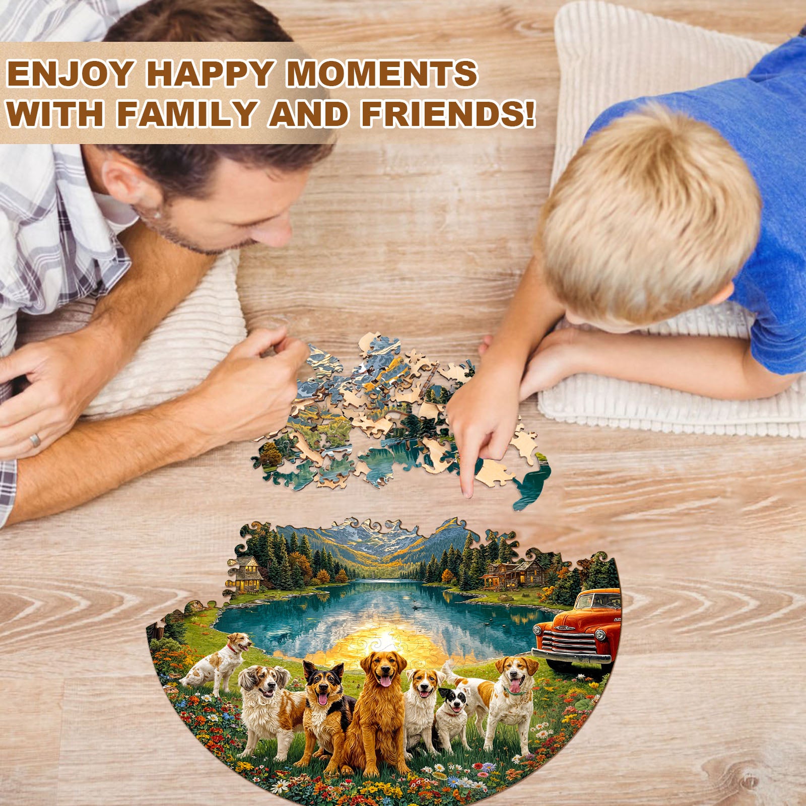 Puppy Scenic World Wooden Jigsaw Puzzle