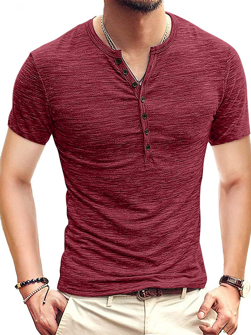 Men's Colorful Knitted Short Sleeve T-Shirt