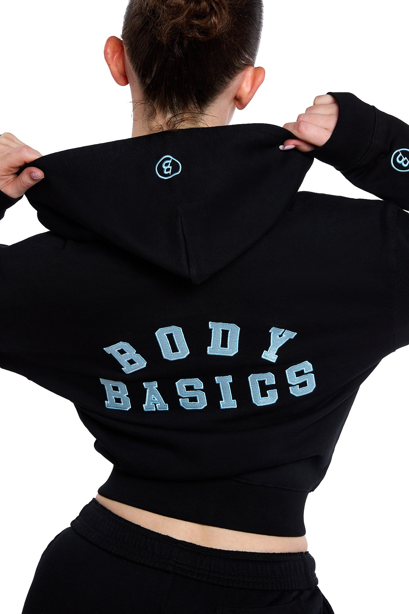 BODY UNIVERSITY HOODIE 2.0 (BLACK/TIFFANY BLUE)