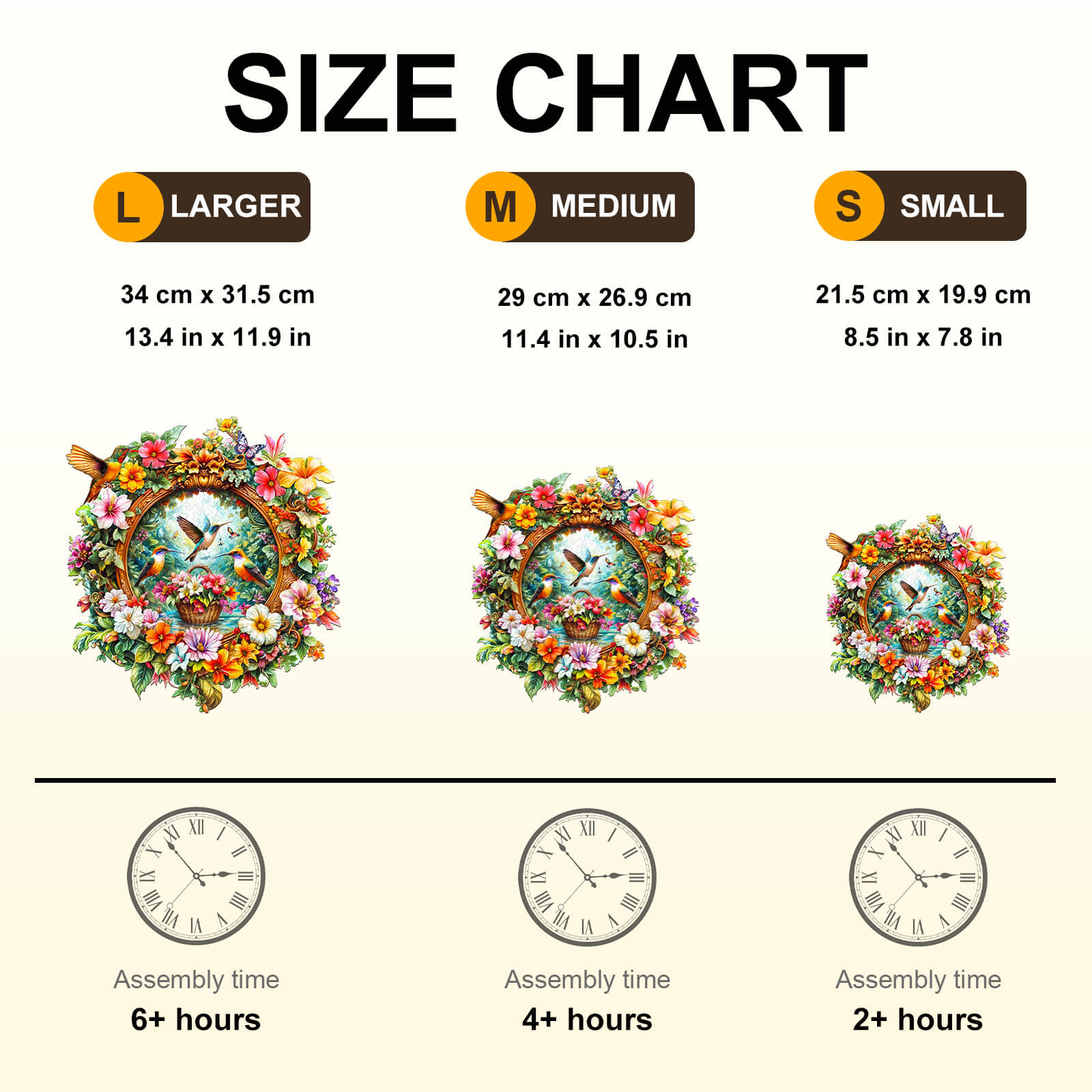 Hummingbird flower basket Wooden Jigsaw Puzzle