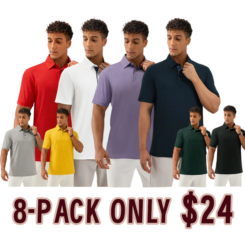 Men’s Classic Soft Breathable Cotton Polo Shirts