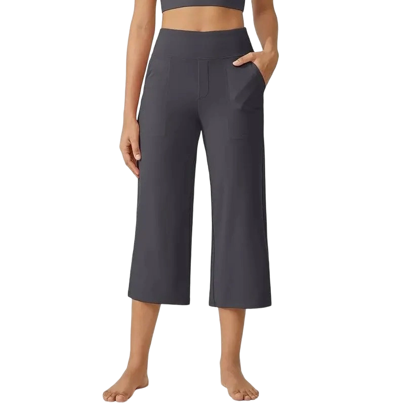 Capri Pants for Women Wide Leg Yoga Dress Cropped Pants Capri Leggings with Pockets for Casual Summer