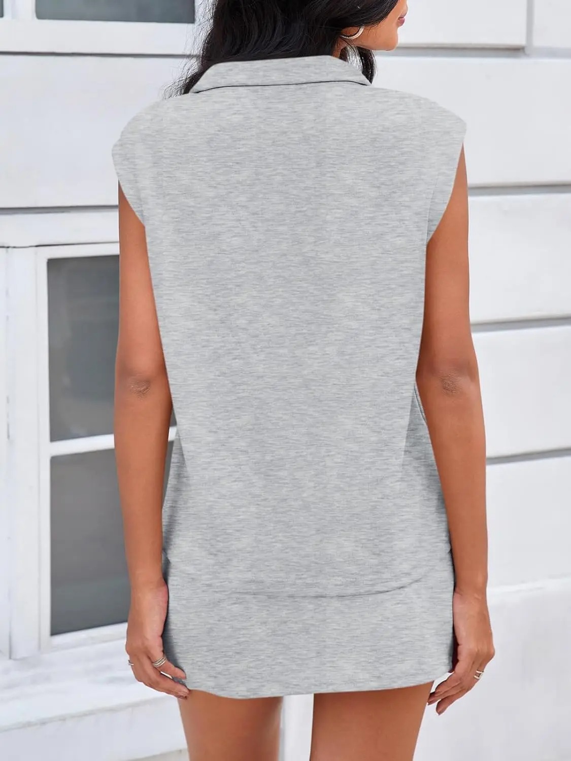 Women's Sleeveless Half-Zip Skort Set