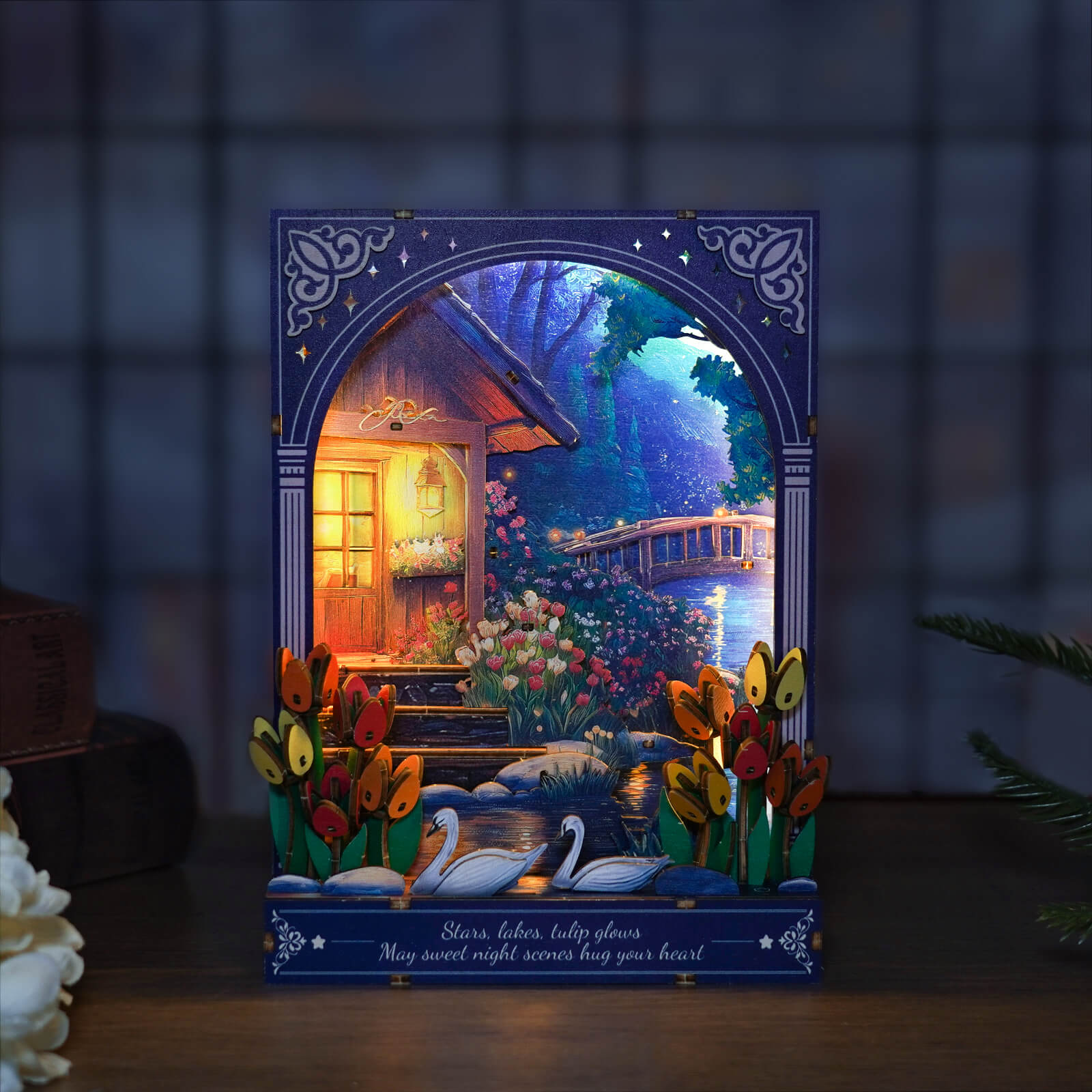 Nocturne at Starlake – DIY Wooden Painting, 3D Puzzle Craft Kit