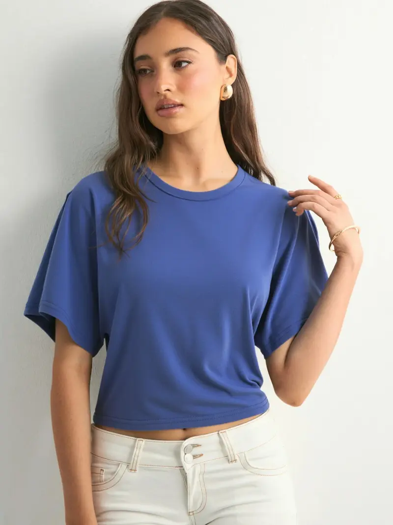 Women's Basic Solid-Color Round Neck Tee, Casual Loose Half-Sleeve T-shirt for Summer, Women's Top for Daily Wear